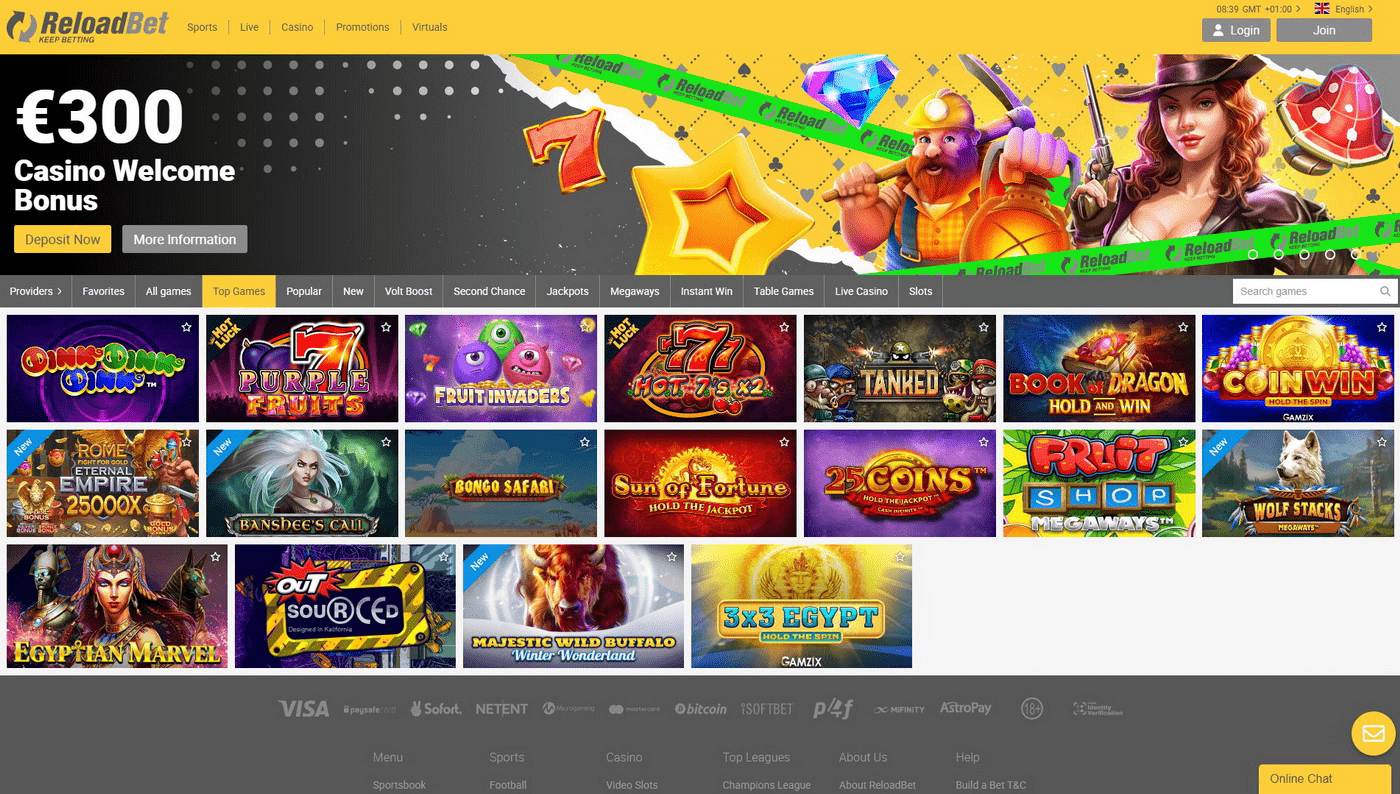 Reloadbet spletni casino bonus